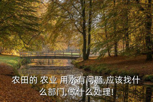 农业用水怎么办