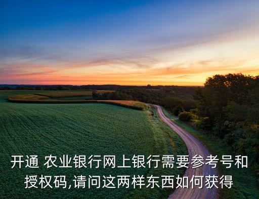 开通 农业银行网上银行需要参考号和授权码,请问这两样东西如何获得