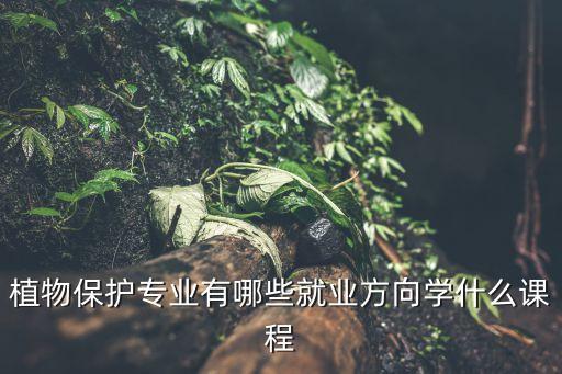 植物保护专业有哪些就业方向学什么课程