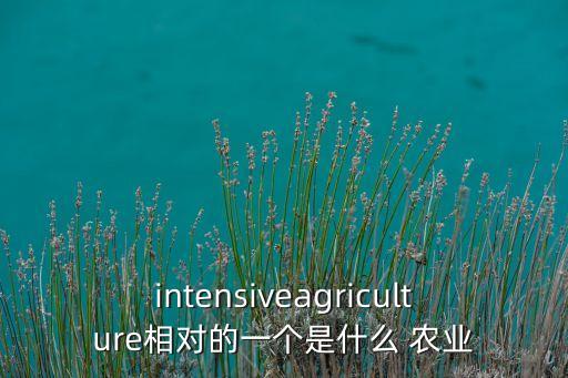 intensiveagriculture相对的一个是什么 农业
