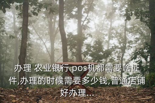农业银行的pos机怎么收费