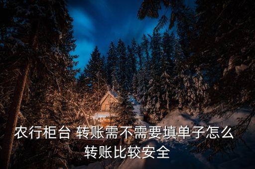 农行柜台 转账需不需要填单子怎么 转账比较安全