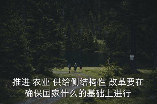推进 农业 供给侧结构性 改革要在确保国家什么的基础上进行