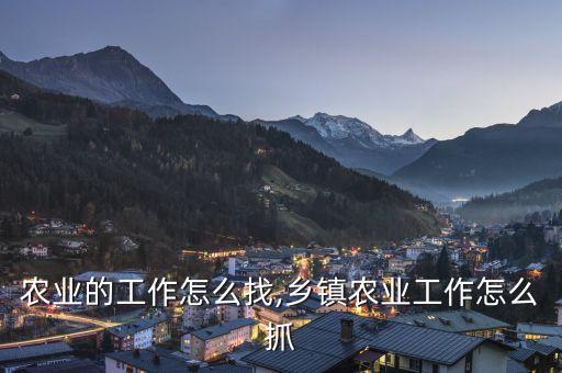 关于农业的工作怎么找,乡镇农业工作怎么抓