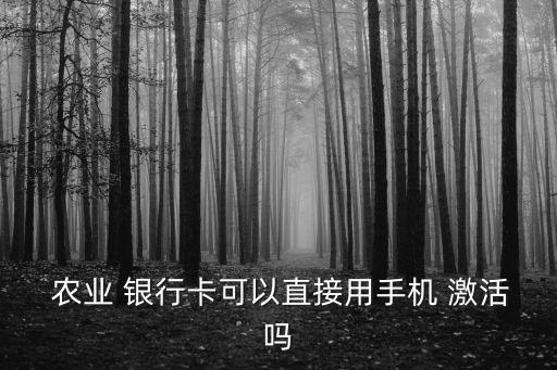 线上怎么激活农业银行卡,农业银行卡可以线上改电话号码吗