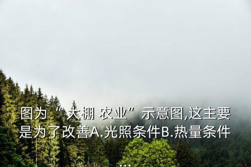 图为“ 大棚 农业”示意图,这主要是为了改善A.光照条件B.热量条件...