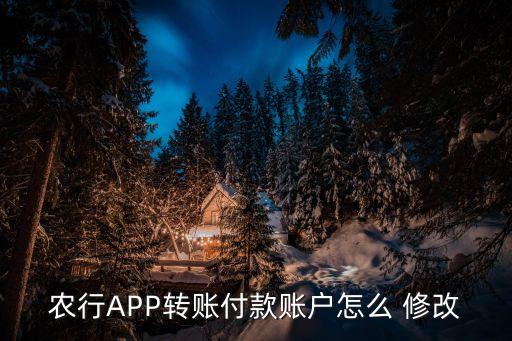 农行APP转账付款账户怎么 修改