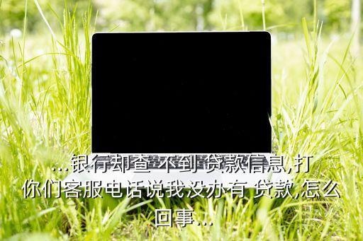 ...银行却查 不到 贷款信息,打你们客服电话说我没办有 贷款,怎么 回事...