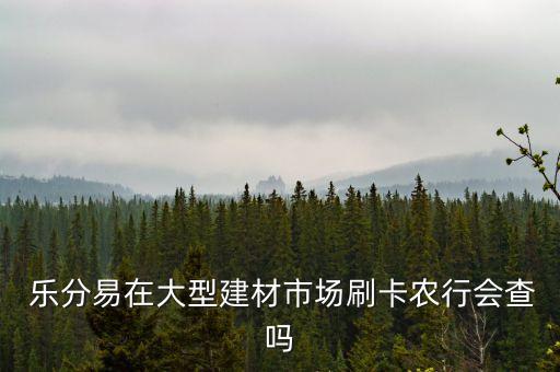  乐分易在大型建材市场刷卡农行会查吗