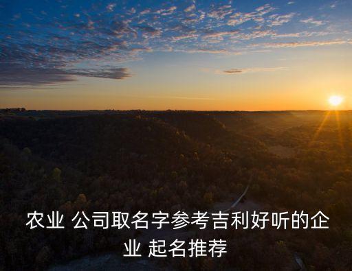 农业发展公司怎么起名,农业方面的公司起名