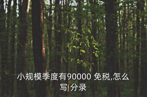 小规模季度有90000 免税,怎么写 分录