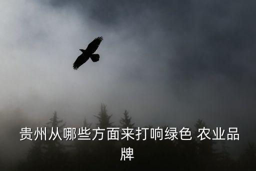  贵州从哪些方面来打响绿色 农业品牌