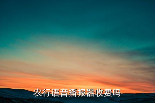 农行语音播报器收费吗