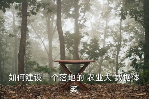 如何建设一个落地的 农业大 数据体系