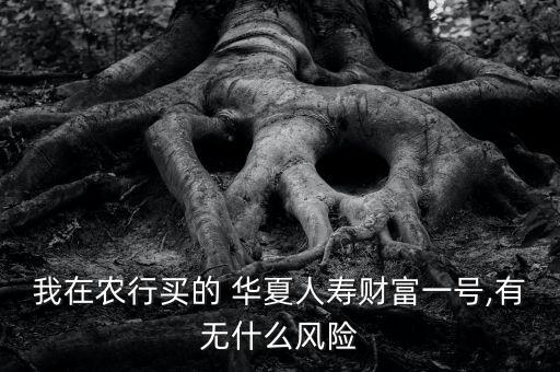 我在农行买的 华夏人寿财富一号,有无什么风险
