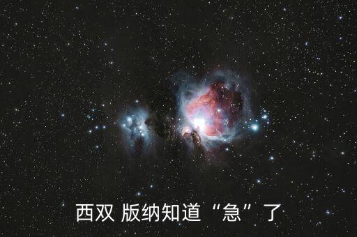 西双 版纳知道“急”了