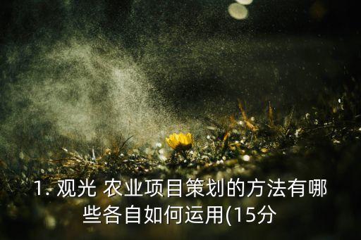 农业观光园企划书怎么写
