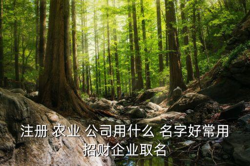 典型的农业公司名字怎么取,农业公司名字怎么起