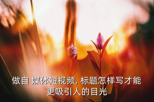 农业自媒体怎么写标题,自媒体标题怎么写吸引人