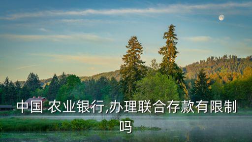 中国 农业银行,办理联合存款有限制吗