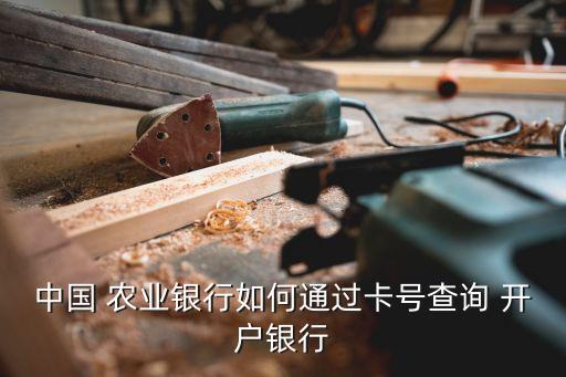 中国 农业银行如何通过卡号查询 开户银行