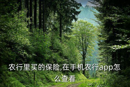 怎么查询农业银行保险保单,在农业银行买的保险在哪里查询