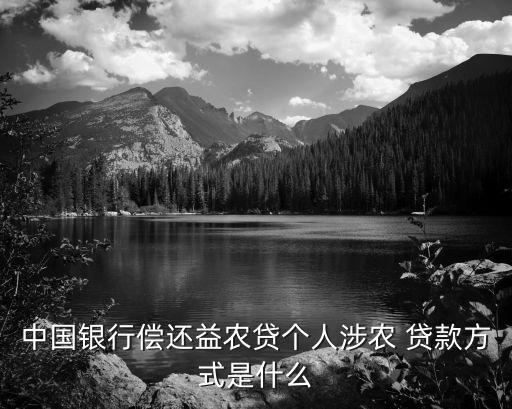 中国银行偿还益农贷个人涉农 贷款方式是什么