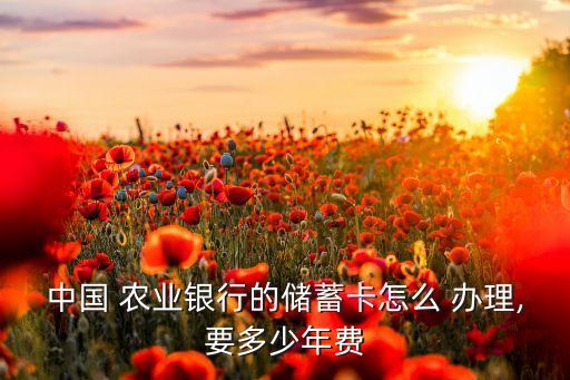 中国 农业银行的储蓄卡怎么 办理,要多少年费