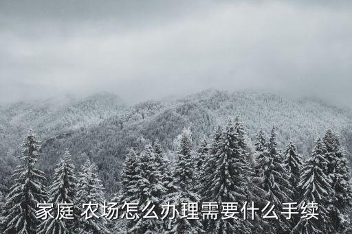 家庭 农场怎么办理需要什么手续