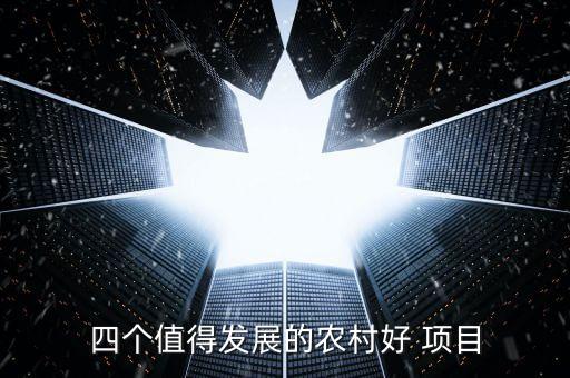 四个值得发展的农村好 项目