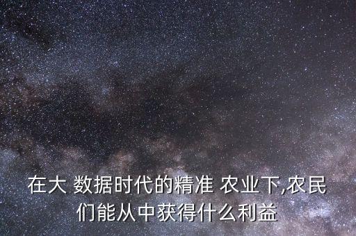农业大数据怎么用