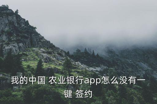 农业银行怎么网上签约