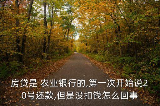 房贷是 农业银行的,第一次开始说20号还款,但是没扣钱怎么回事