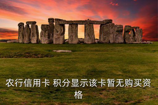 农业银行积分怎么用不了
