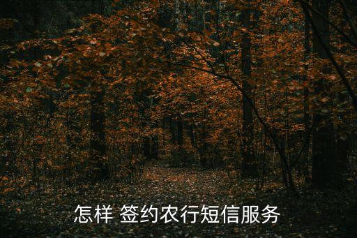 怎样 签约农行短信服务