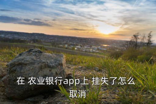 农业卡怎么取消挂失,农业银行卡app上挂失可以取消吗