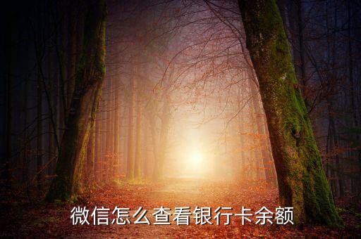  微信怎么查看银行卡余额