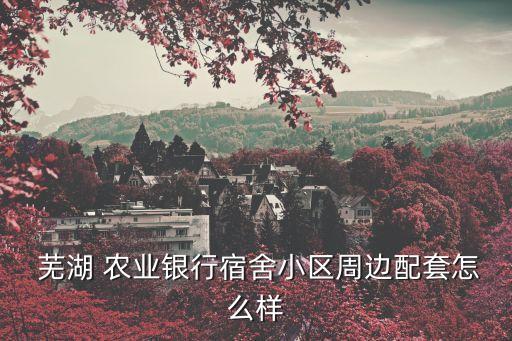  芜湖 农业银行宿舍小区周边配套怎么样