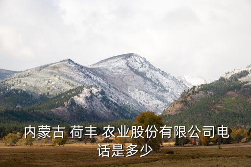 内蒙荷丰农业怎么样,内蒙古荷丰农业怎么样
