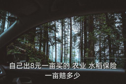 自己出8元一亩买的 农业 水稻保险一亩赔多少
