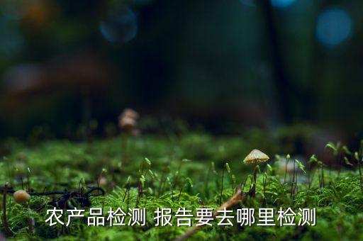 农产品检测 报告要去哪里检测