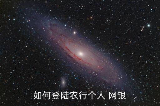 如何登陆农行个人 网银