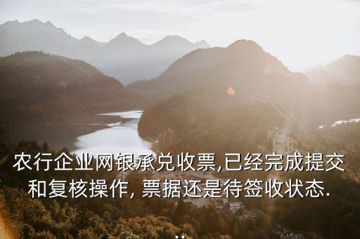 农行企业网银承兑收票,已经完成提交和复核操作, 票据还是待签收状态...