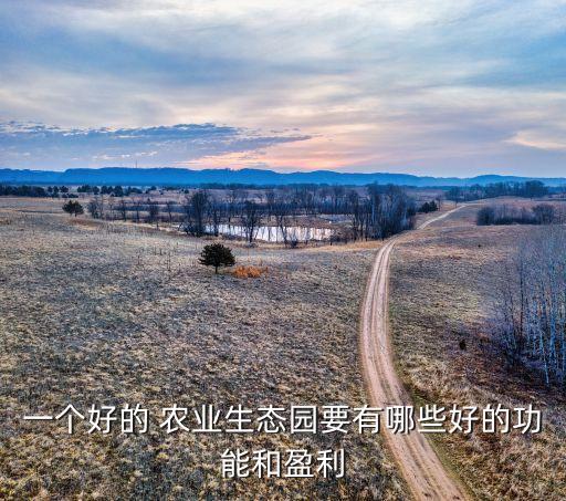 一个好的 农业生态园要有哪些好的功能和盈利