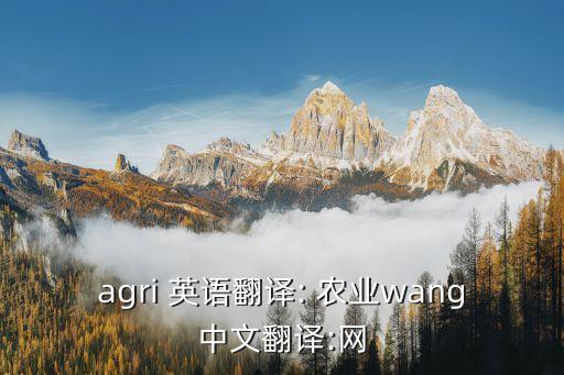 agri 英语翻译: 农业wang中文翻译:网