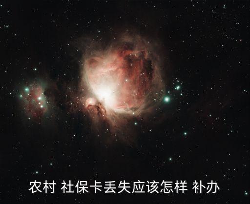农村 社保卡丢失应该怎样 补办