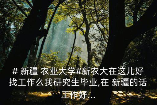 新疆找农业工作怎么找的,乡镇农业工作怎么抓