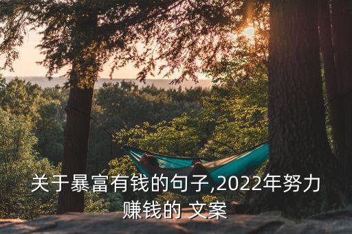 关于暴富有钱的句子,2022年努力赚钱的 文案