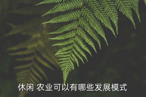 休闲 农业可以有哪些发展模式