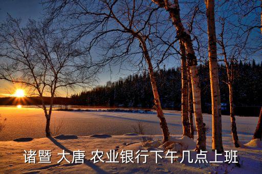 诸暨 大唐 农业银行下午几点上班
